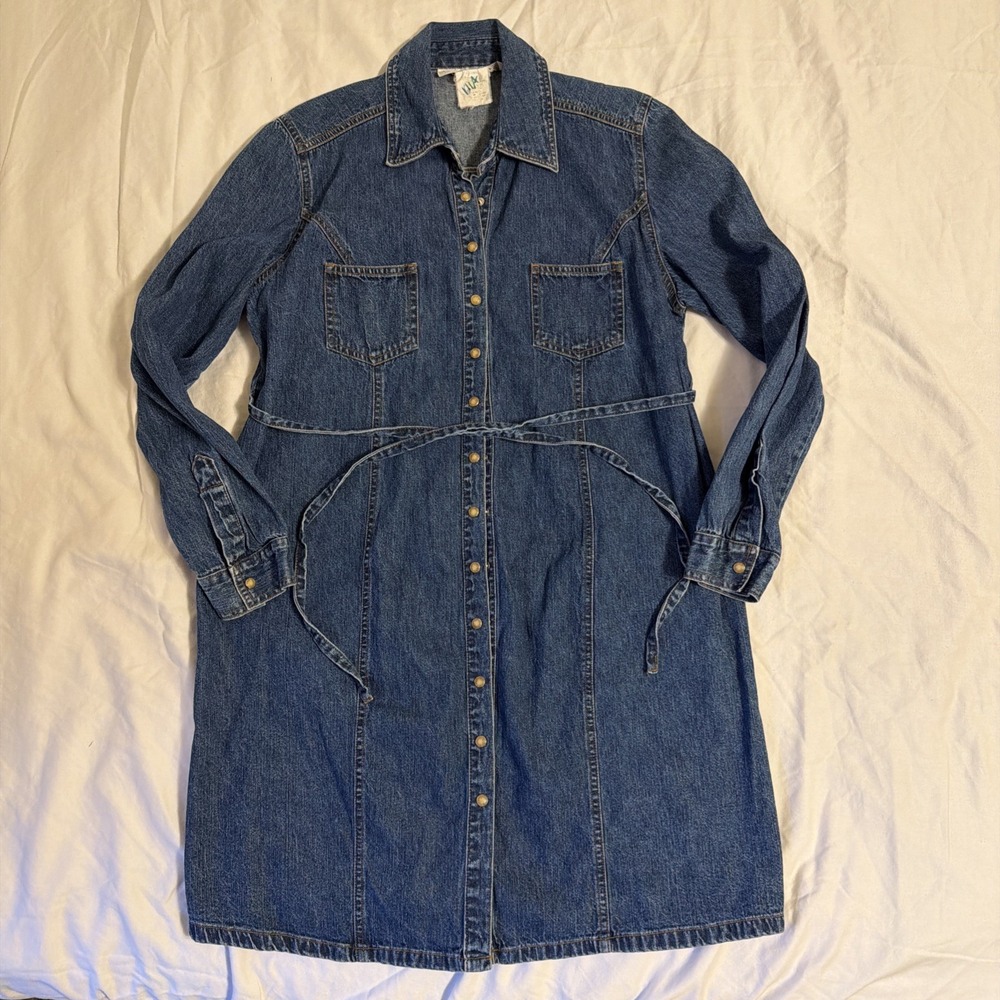 Motherhood Maternity Denim Dress Size M, 100% Cotton Made In USA